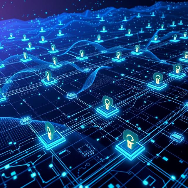 Blockchain network diagram showing transaction security and scalability innovations