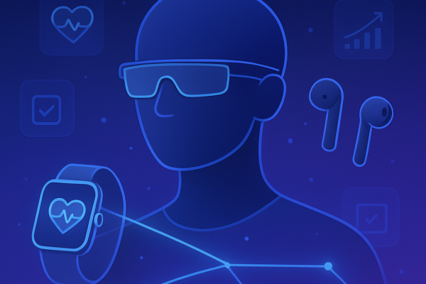 Smartwatch, earbuds, and smart glasses connected through AI ecosystem and ambient computing