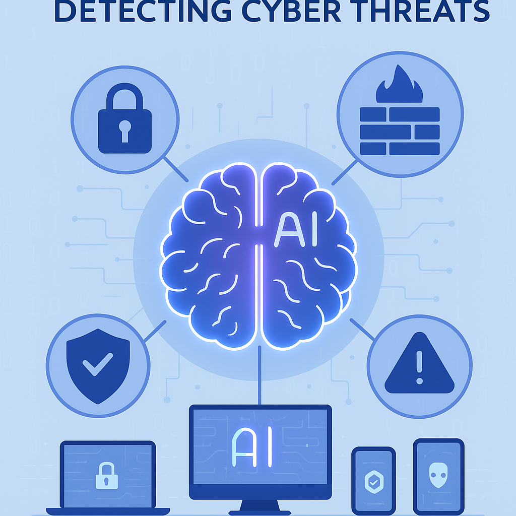 AI-powered threat detection system monitoring cybersecurity network in real time