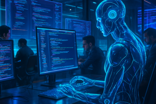 Agentic AI automating software development tasks including coding, testing, and deployment