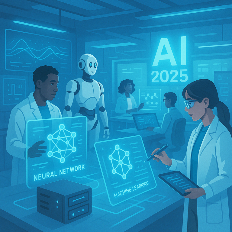 AI researcher working on machine learning models in 2025