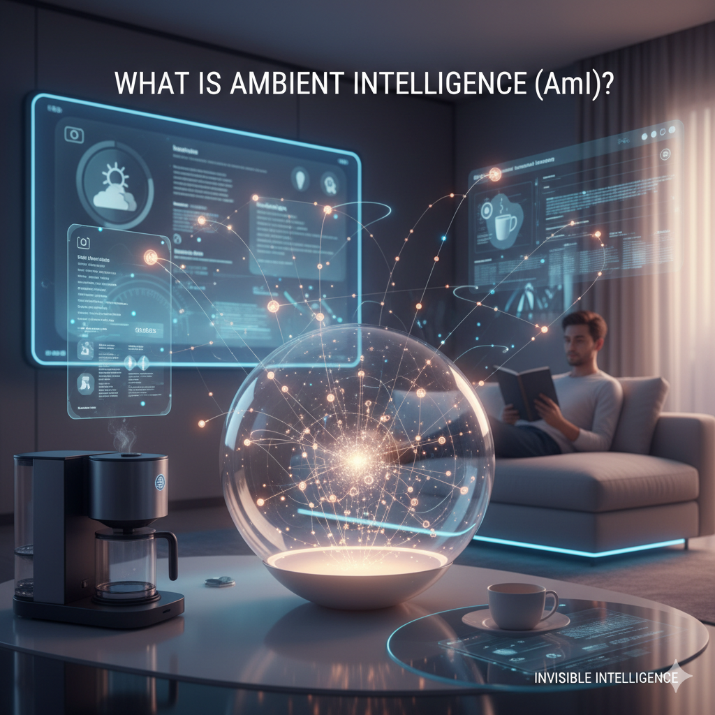 Ambient Intelligence smart environment with IoT sensors and automated devices in a modern home