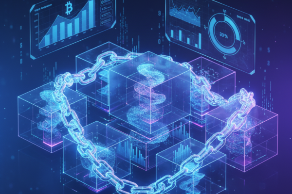 Blockchain data analytics and on-chain intelligence dashboard showing crypto transaction flows