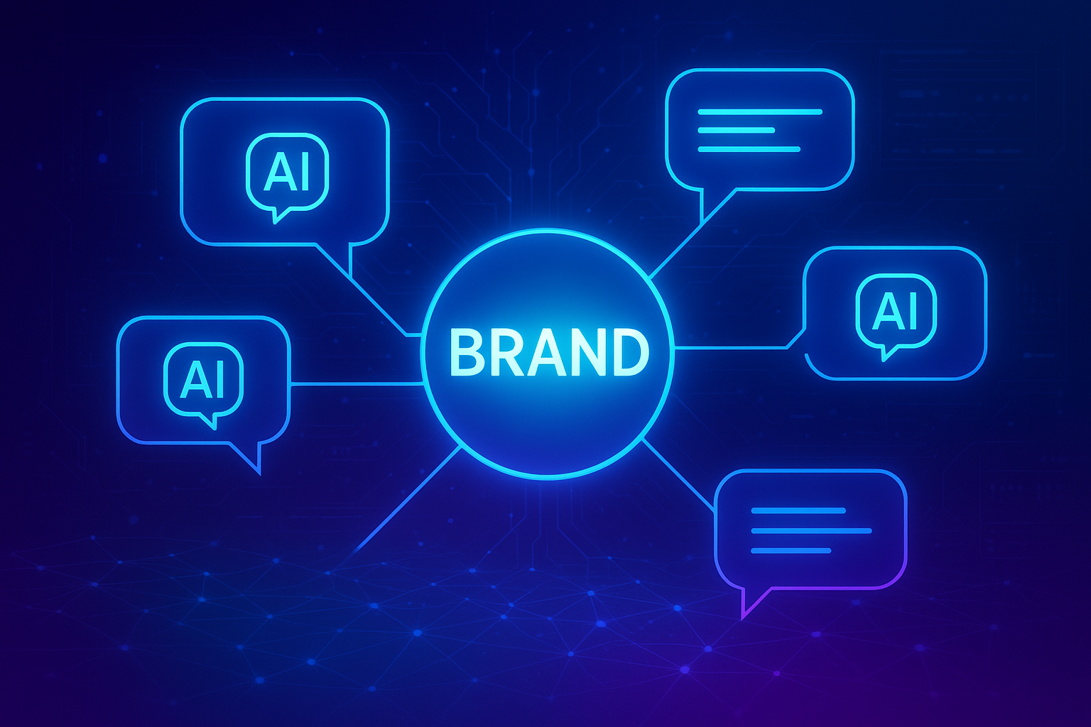 AI chatbot brand visibility strategy showing ChatGPT, Gemini, and Claude interfaces with brand mention concept