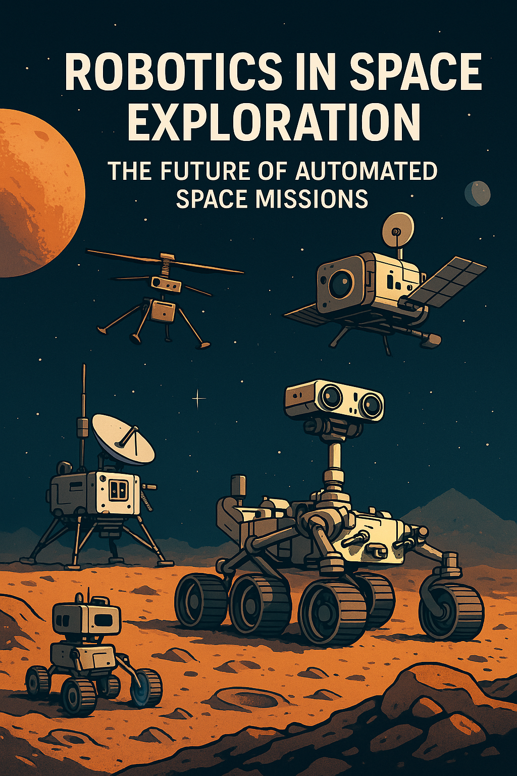 NASA Perseverance Mars rover exploring the Martian surface as part of automated space missions