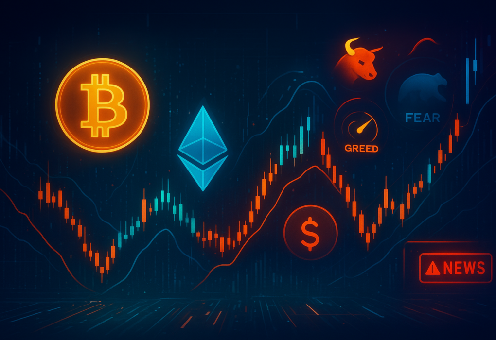 Cryptocurrency market volatility chart showing price swings and market sentiment indicators