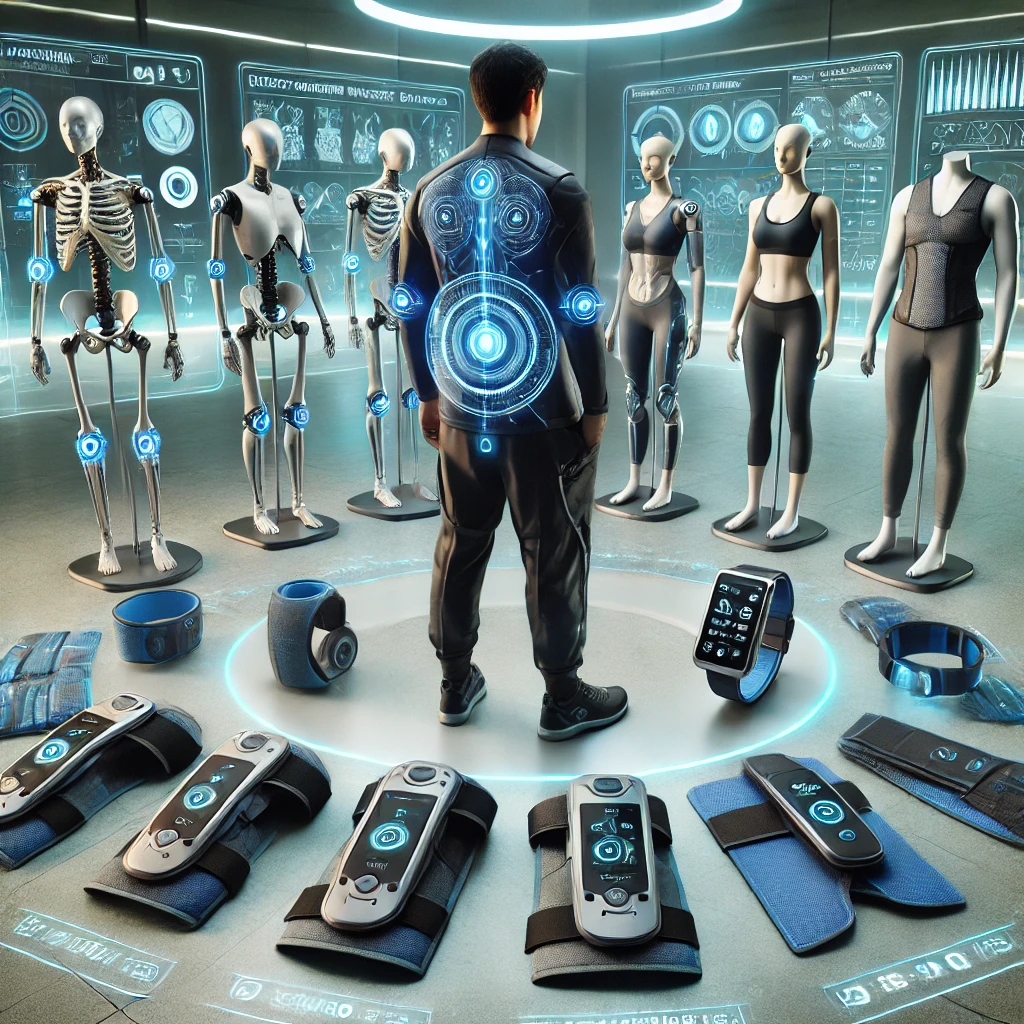 Wearable pain relief gadgets including TENS unit and heat therapy wrap for physical therapy