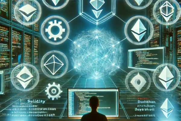 Best programming languages for blockchain development in 2024 including Solidity, Rust, Go, Python, C++, JavaScript, and Vyper