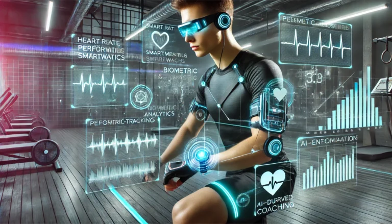 Athlete wearing a fitness tracker smartwatch during sports training