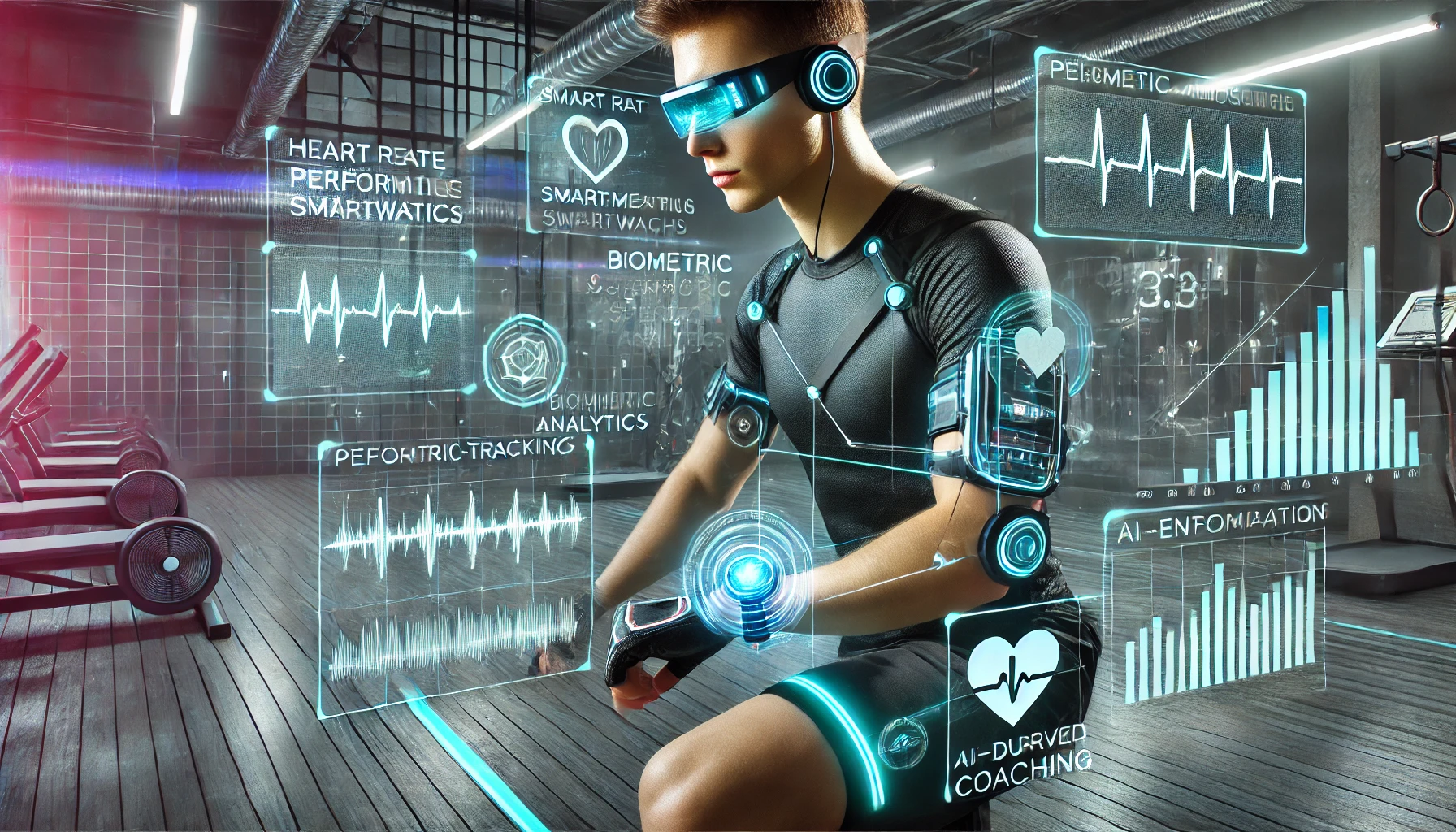 Athlete wearing a fitness tracker smartwatch during sports training