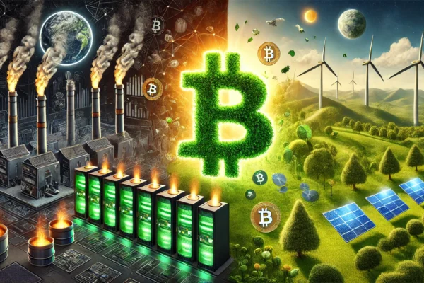 Green cryptocurrency mining powered by renewable energy sources like solar and wind