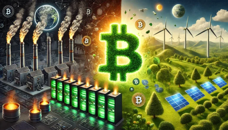 Green cryptocurrency mining powered by renewable energy sources like solar and wind