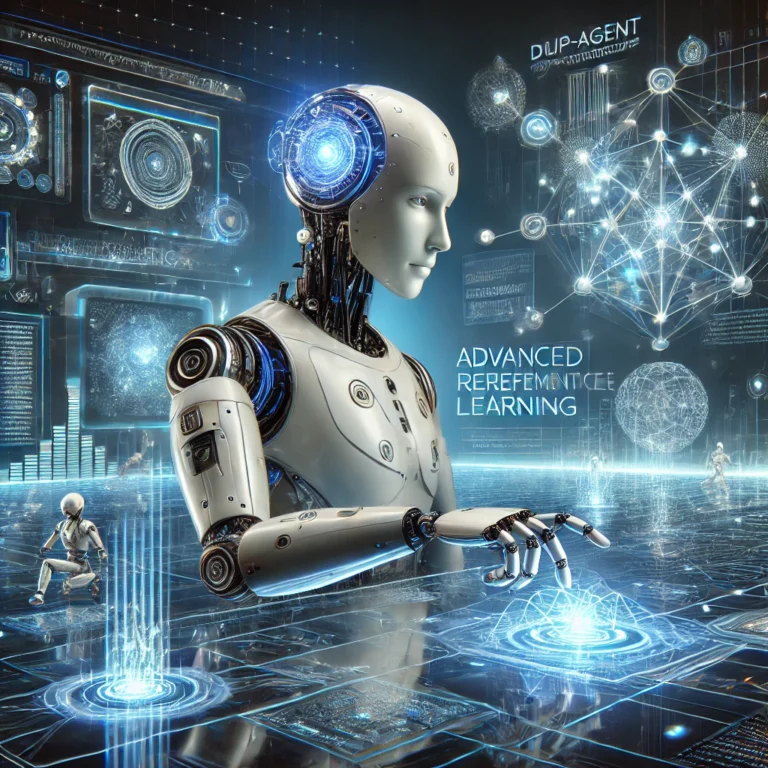 Advanced reinforcement learning concepts including deep RL, MARL, and neural networks illustrated in a diagram