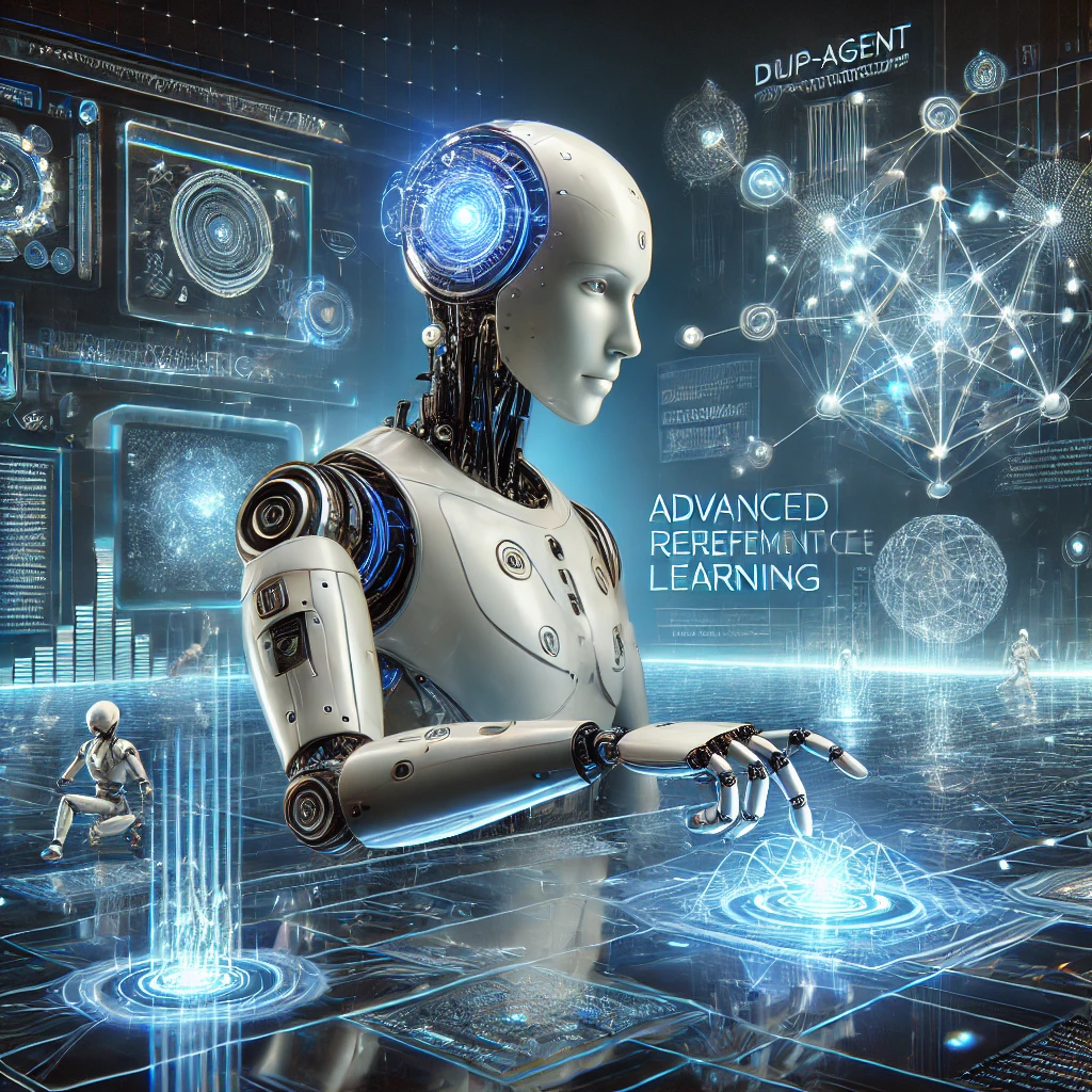 Advanced reinforcement learning concepts including deep RL, MARL, and neural networks illustrated in a diagram