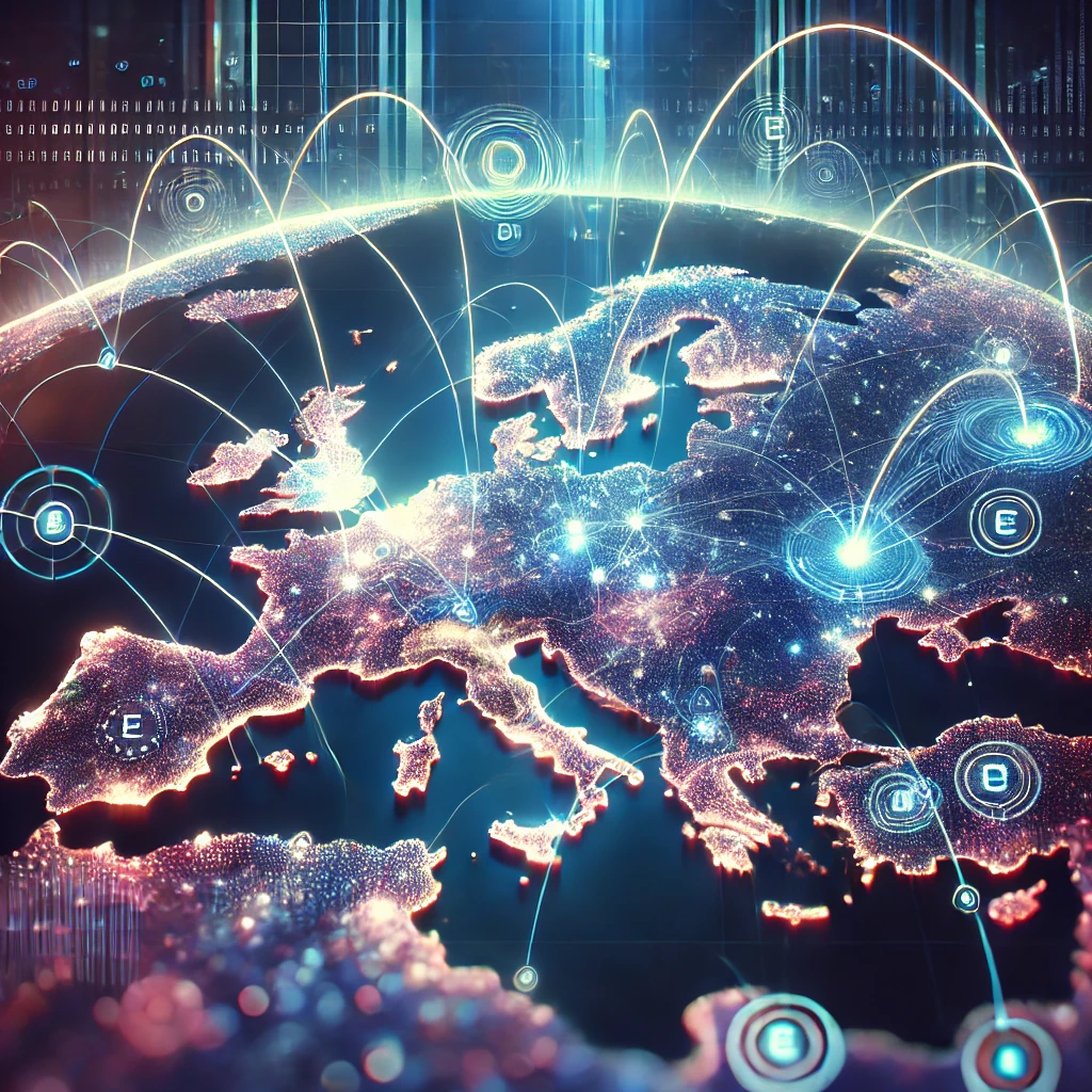 Illustration of a Decentralized Autonomous Organization DAO running on blockchain with smart contracts and token voting