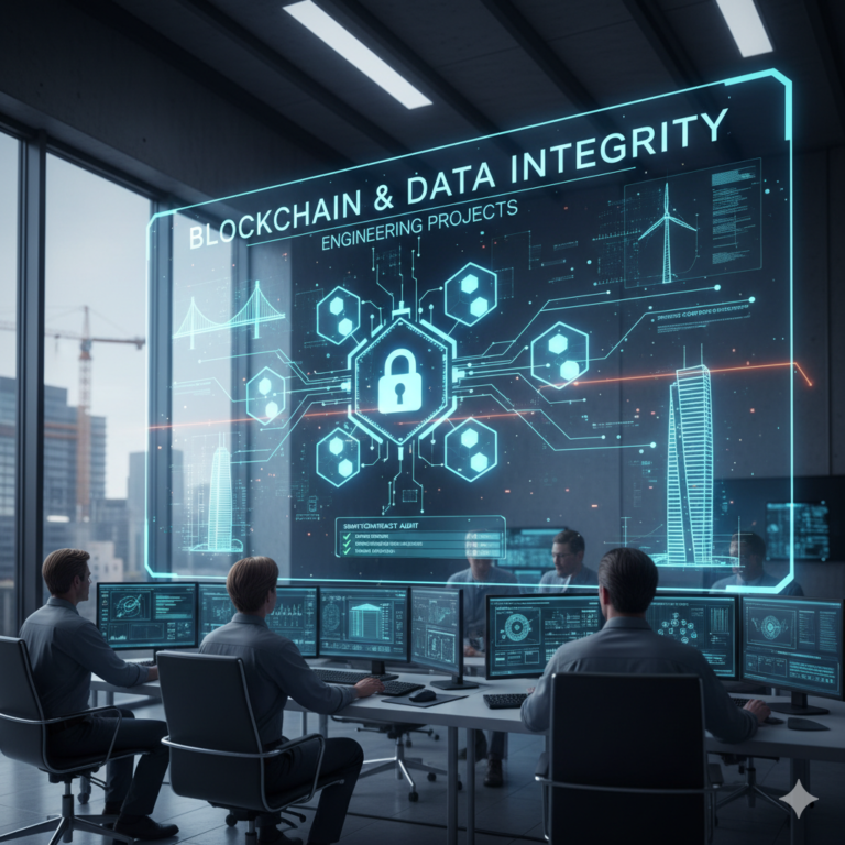 Blockchain technology protecting data integrity in engineering projects