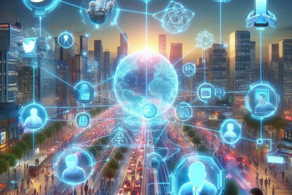 People connecting through social networking platforms on mobile and desktop devices