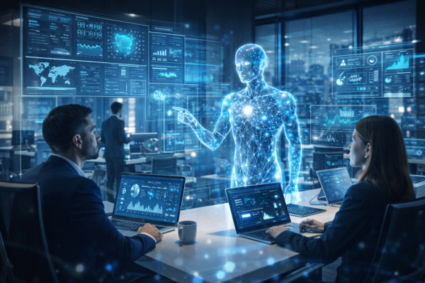 AI agents as autonomous digital workers managing enterprise workflows in 2026