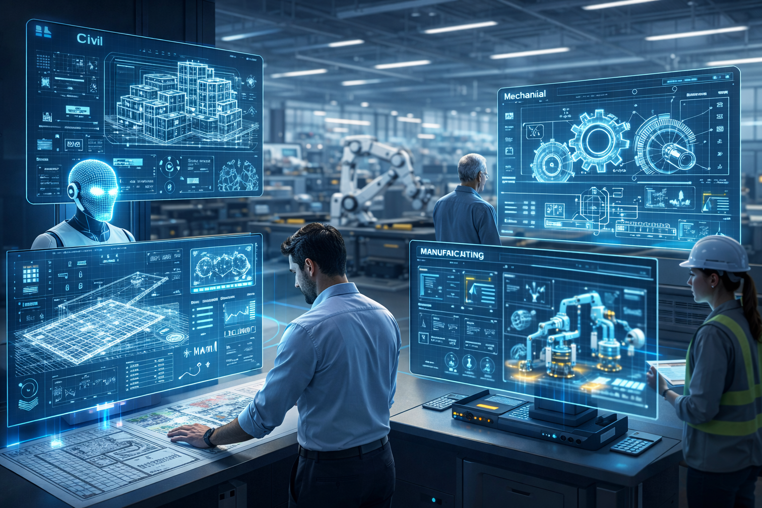Domain-specific AI models used in civil, mechanical, and electrical engineering applications