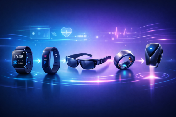 Evolution of wearable technology from digital watches to AI pins and smart rings