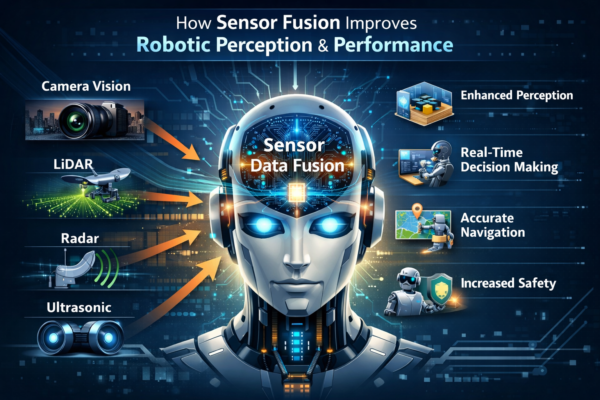 Robot using sensor fusion with camera, LiDAR, and radar for accurate environmental perception