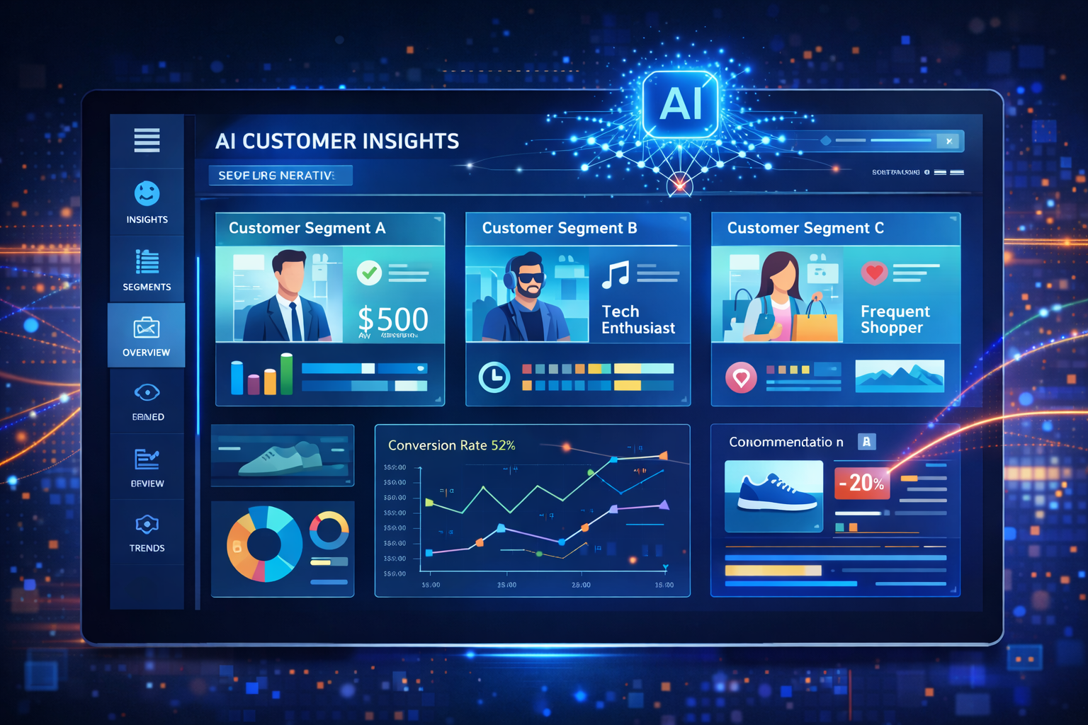 Hyper-personalization with generative AI technology showing customized digital user experience