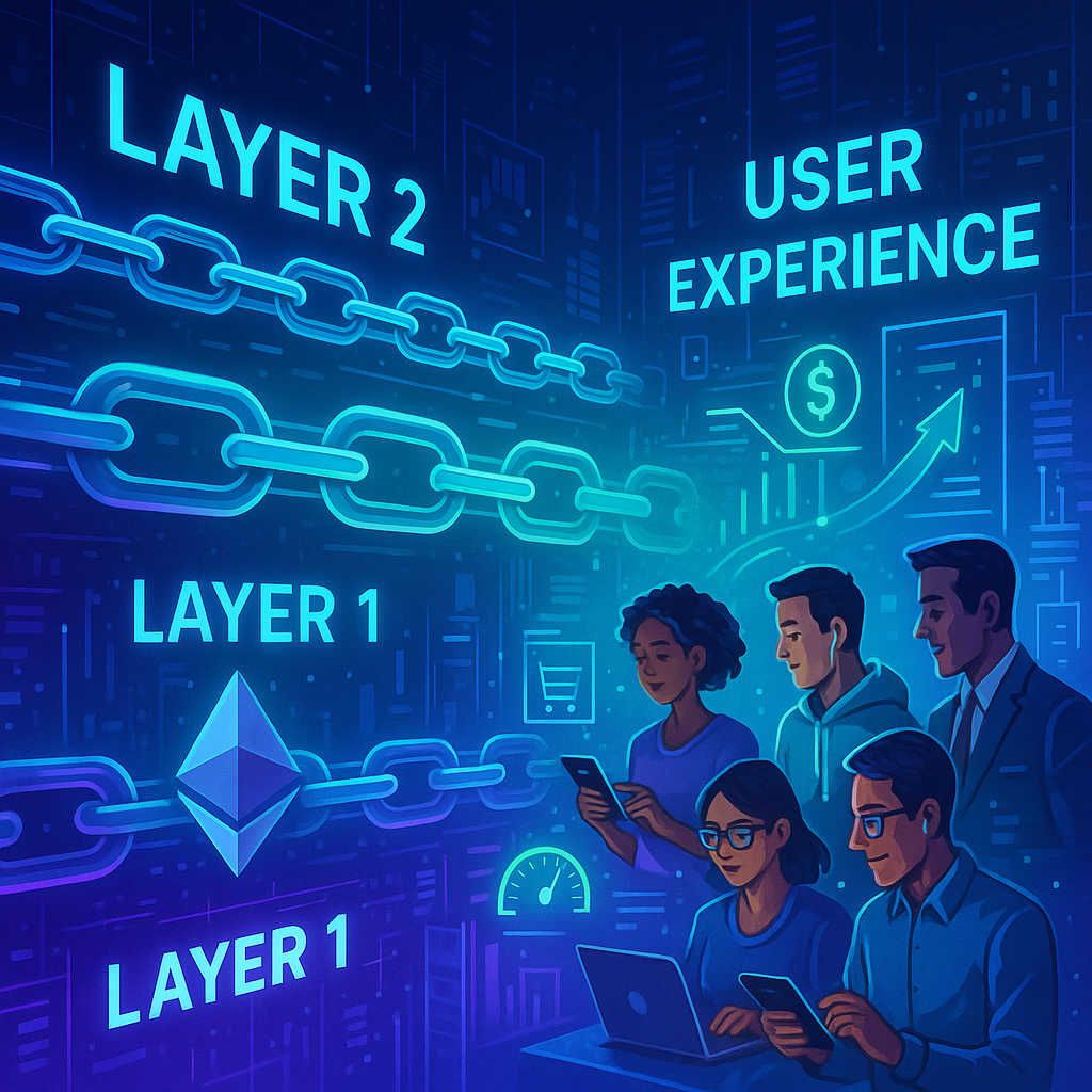 Layer 2 blockchain solutions including Arbitrum, zkSync, Optimism, and Base improving Ethereum speed and reducing gas fees in 2025