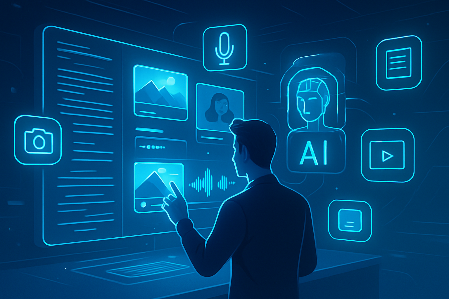 Multimodal AI processing text, images, audio and video simultaneously