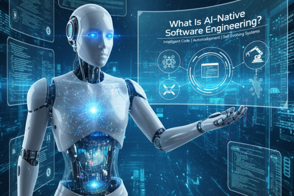 Developer working with AI tools in AI-native software engineering environment in 2025