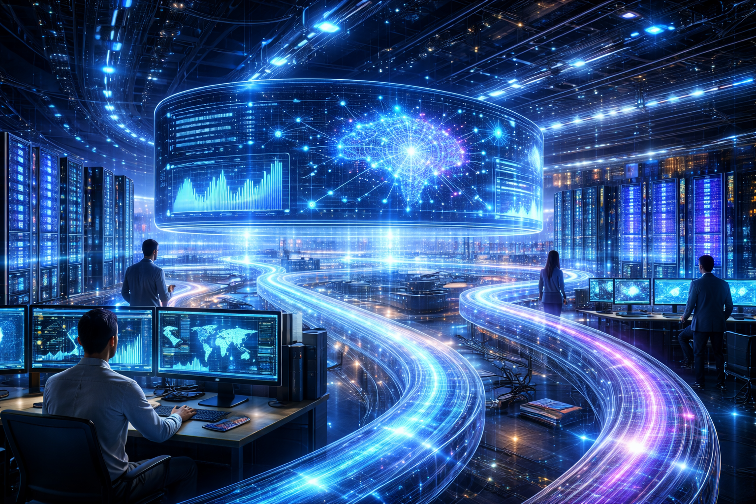 AI-powered big data processing pipeline with machine learning and cloud computing visualization
