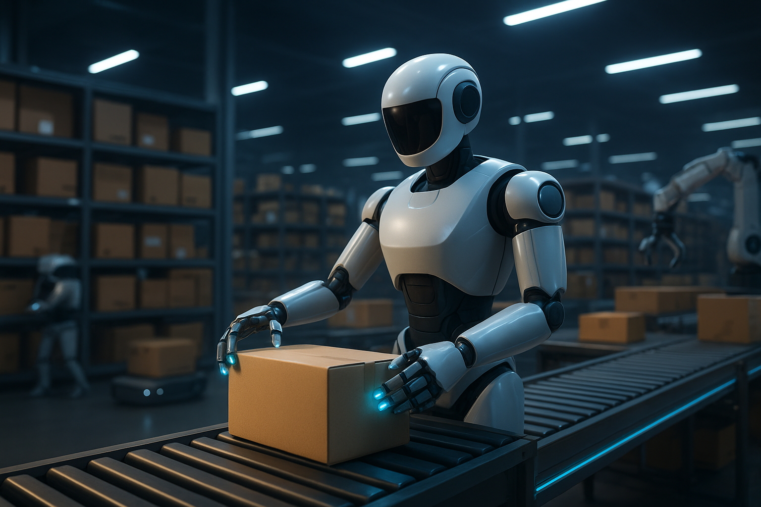 Amazon Vulcan robot using tactile sensing to pick items in a warehouse