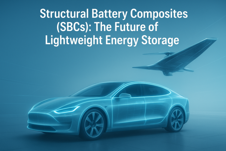 Structural Battery Composites material used in electric vehicle body panel for energy storage