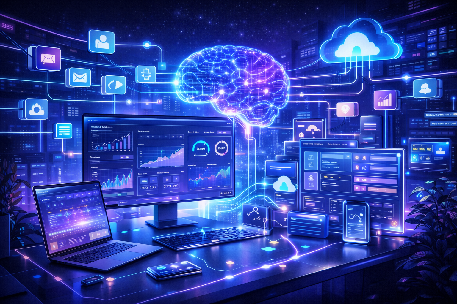 AI-powered SaaS tools transforming modern business operations with automation and smart data insights