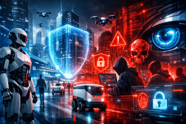Security and crime risks in a robot-augmented future with autonomous robots and cybersecurity threats