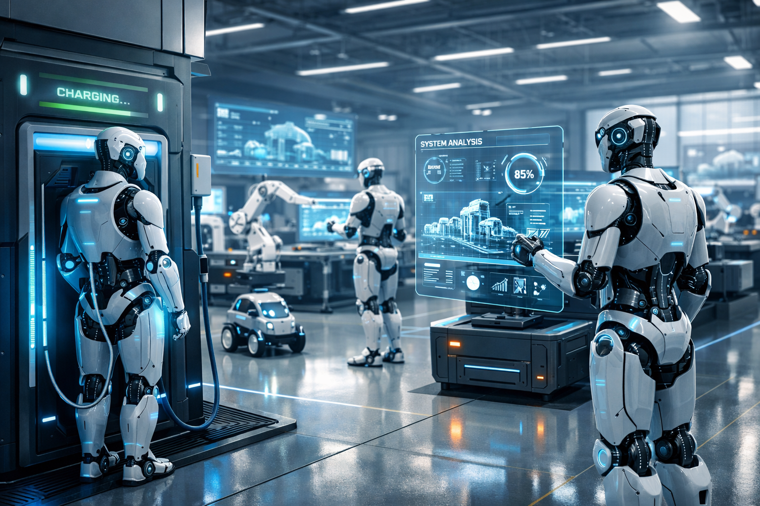 Self-sustaining autonomous robot operating independently in a smart factory environment