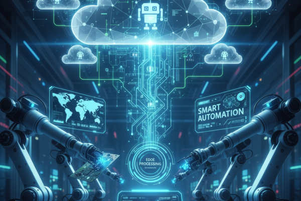 Industrial robot using edge and cloud computing for real-time decision making in a smart factory