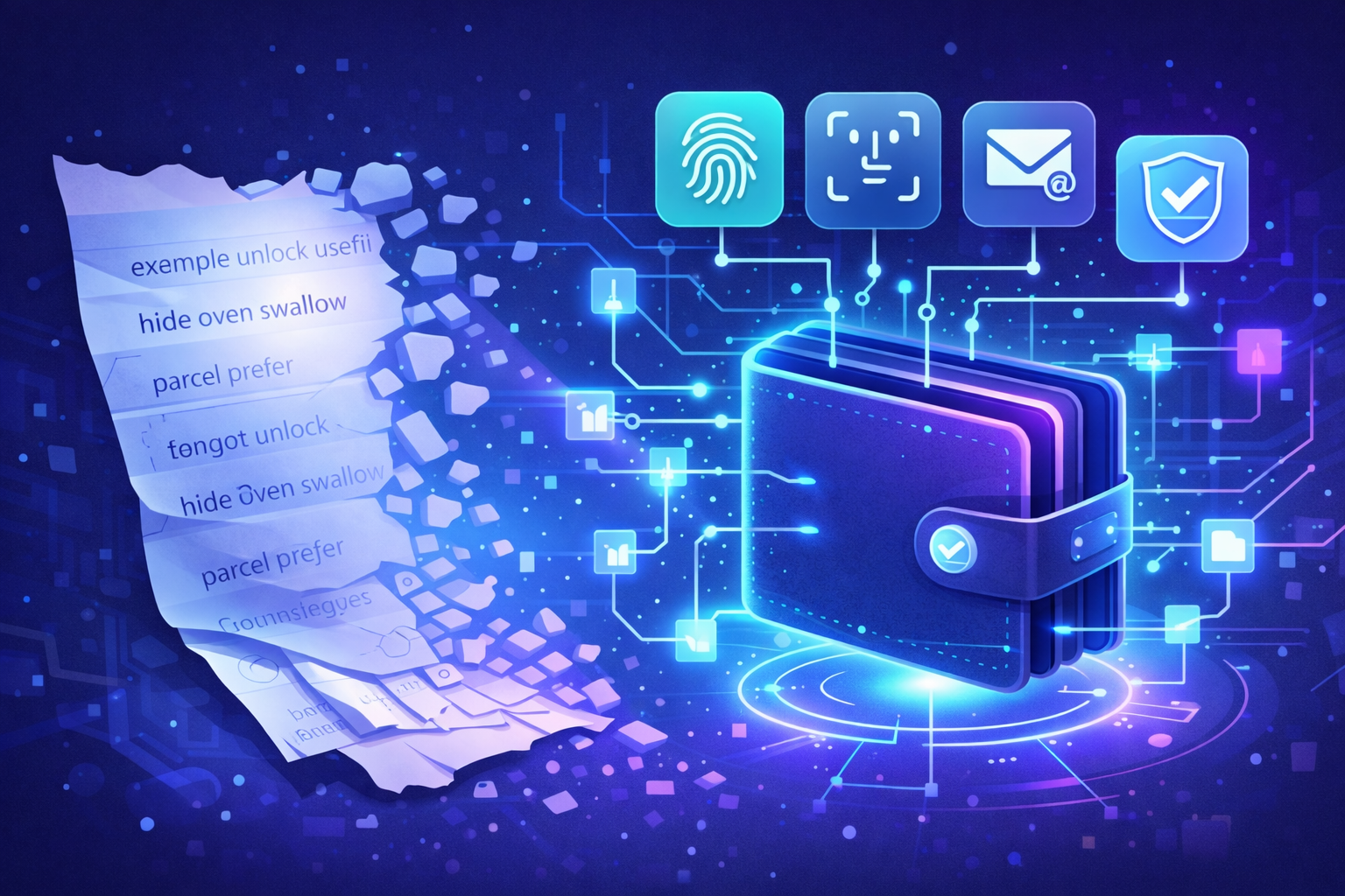 Account abstraction smart wallet replacing seed phrases in crypto blockchain