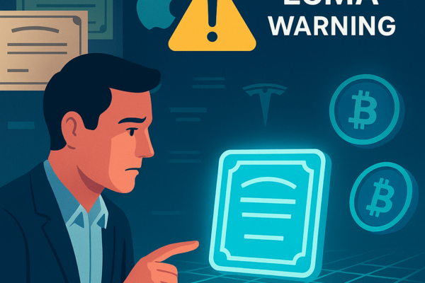 ESMA warning about tokenised stocks and blockchain investment risks in Europe