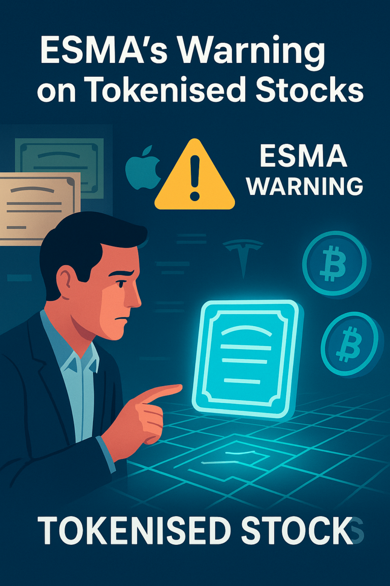 ESMA warning about tokenised stocks and blockchain investment risks in Europe
