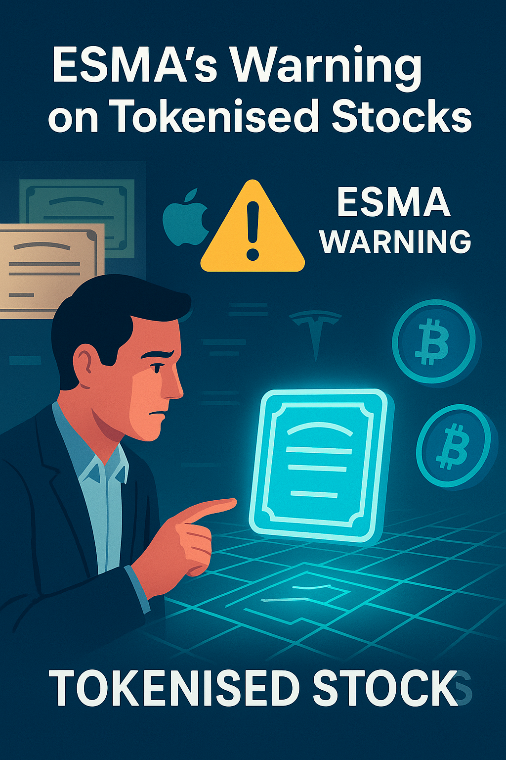 ESMA warning about tokenised stocks and blockchain investment risks in Europe