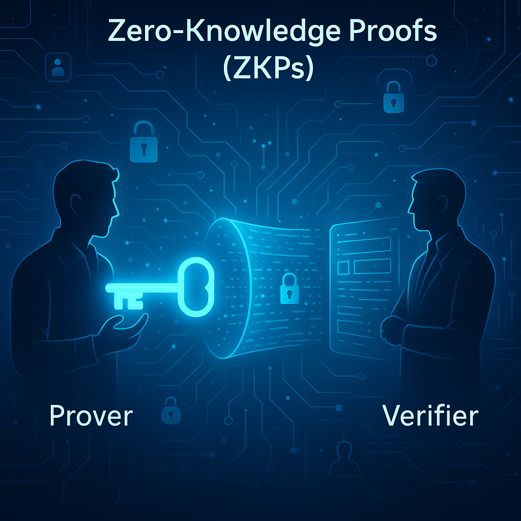 Diagram explaining how Zero-Knowledge Proofs work in blockchain technology