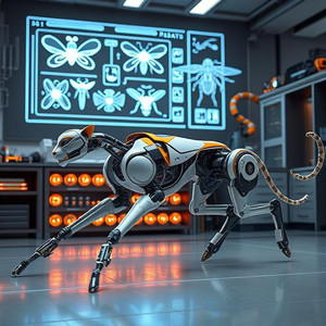 Bio-inspired robot modeled after natural organisms showcasing biomimetic design and locomotion