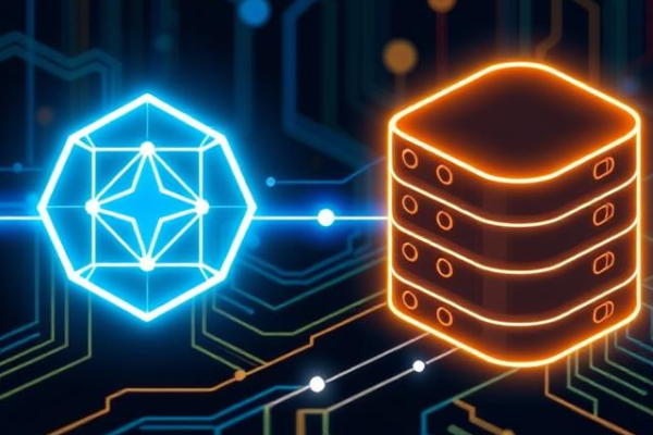 Blockchain vs traditional database comparison showing decentralized nodes and centralized server structure