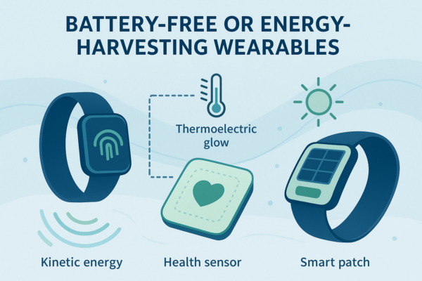 Battery-free energy-harvesting wearable device powered by body heat and motion