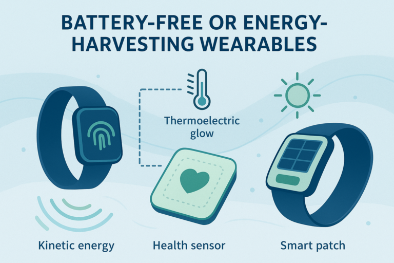 Battery-free energy-harvesting wearable device powered by body heat and motion