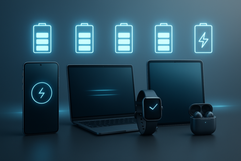 Top gadgets with best battery life in 2024 including smartphones, laptops, smartwatches and earbuds