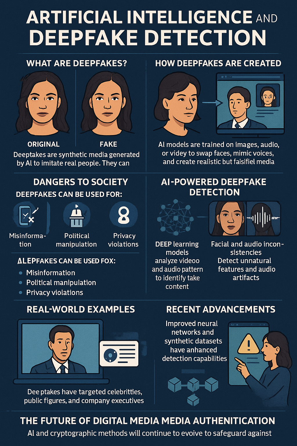 AI deepfake detection technology analyzing a manipulated video face