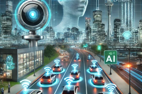 Edge AI running on IoT devices including smartphones, cameras, and wearables at the network edge