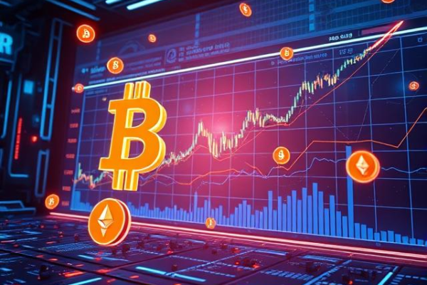 Cryptocurrency coins including Bitcoin and Ethereum representing digital currency and blockchain technology