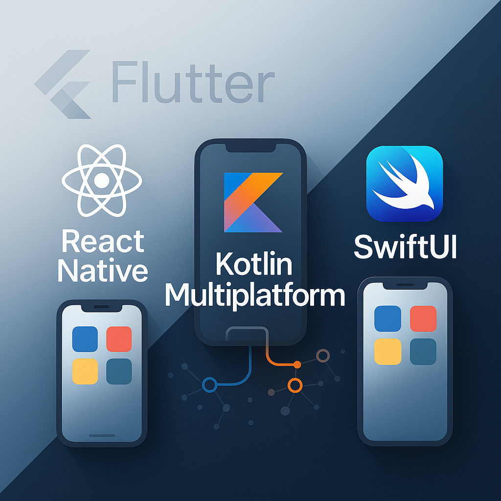 Flutter vs React Native and Kotlin Multiplatform cross-platform mobile development comparison 2025